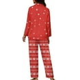 thumbnail image 2 of Suhoaziia Womens Pajamas with Pockets Chriatmas Santa Claus Sleepwear Skin Friendly Holiday Stretchable Outfits Button-Down Long Sleeve Shirt Elastic Vacation Daily Wear Size 3XL, 2 of 6