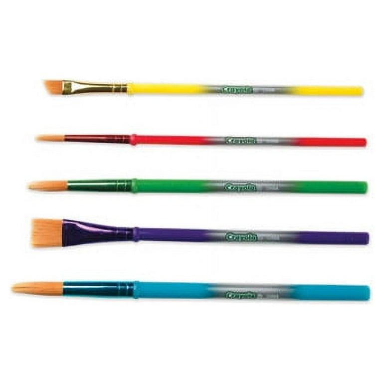 Arts and Craft Brush Set, Assorted Sizes, Natural Hair, Angled, Flat, Round, 5/Set Arts and Craft Brush Set, Assorted Sizes, Natural Hair, Angled, Flat, Round, 5/Set