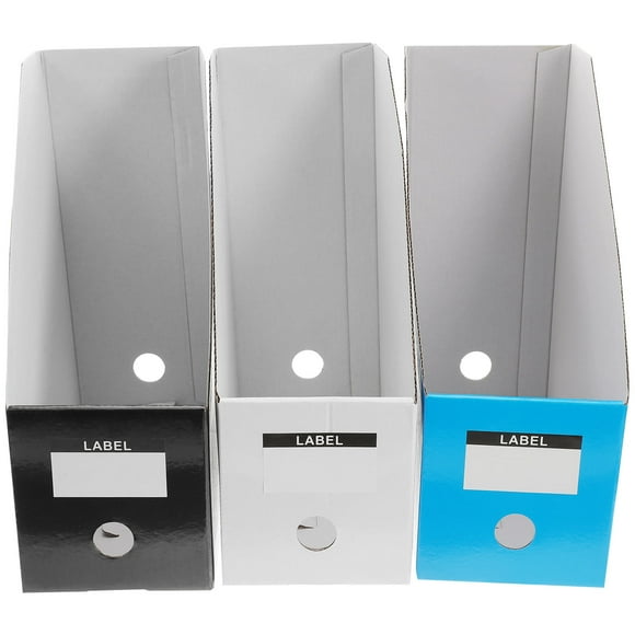 ETHZZLE 3Pcs Hanging File Organizer Box Assorted Color Practical Storage for Office Documents