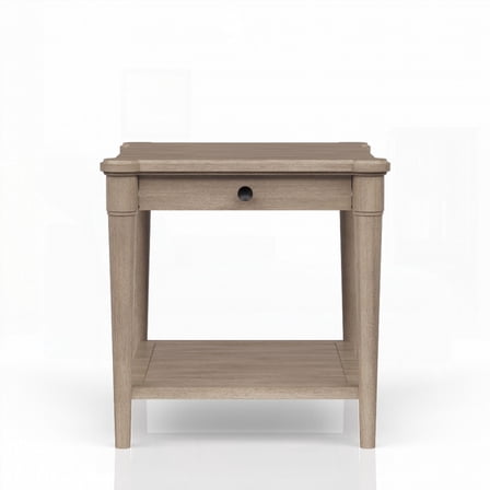End Table in Sand Finish with 1 Storage Drawer and a Shelf