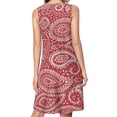 thumbnail image 2 of Pretty Bohemian Art Paisley Red and White Spring Summer Dresses for Women Fashion T-shirt Dress Casual Sleeveless Loose Sundress with Pockets, 2 of 5