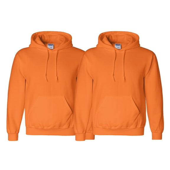 Gildan Safety Hoodie, Durable Workwear, DryBlend Sweatshirt, Pack of 2, Safety Orange, S