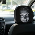 thumbnail image 3 of Scary Face Car Headrest Cover â Universal Elastic Seat Protector with Glowing Eyes â Halloween Auto Interior Decor for Vehicle Truck, 3 of 3