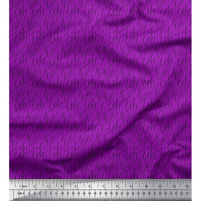 Soimoi Purple Rayon Fabric Brush Stroke Abstract Fabric Prints By Yard 42 Inch Wide