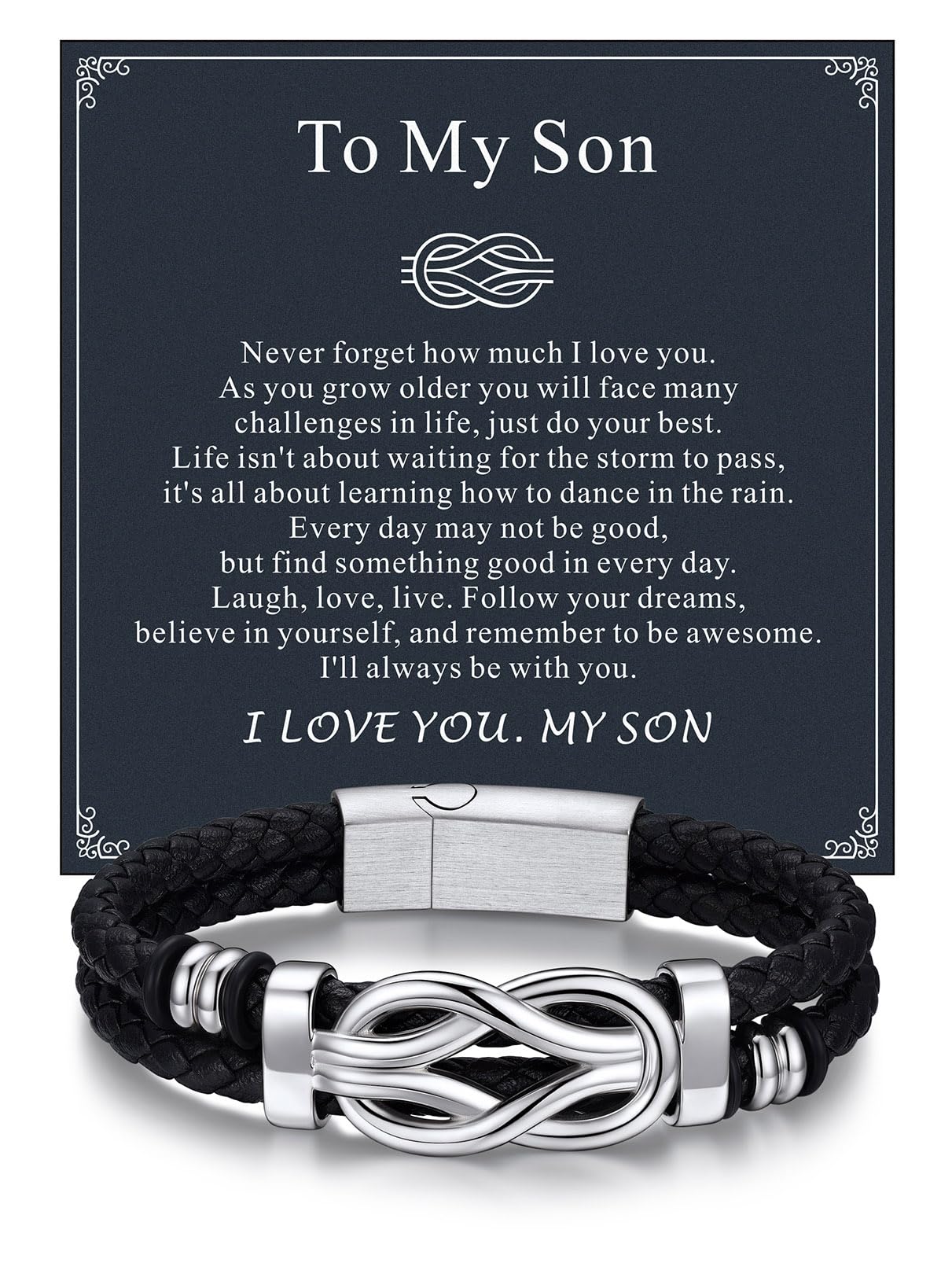 Bandmax Infinity Knot Black Leather Bracelet for Men photo 1