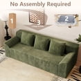 thumbnail image 3 of Luckhao 71" Small Corduroy Cloud Loveseat, Compressed Boneless Sofa in a Box, No Assembly, Green, 3 of 8