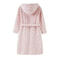 thumbnail image 3 of MGEOY Boys Girls Robe Soft Hooded Flannel Bathrobes for Kids, 3 of 5
