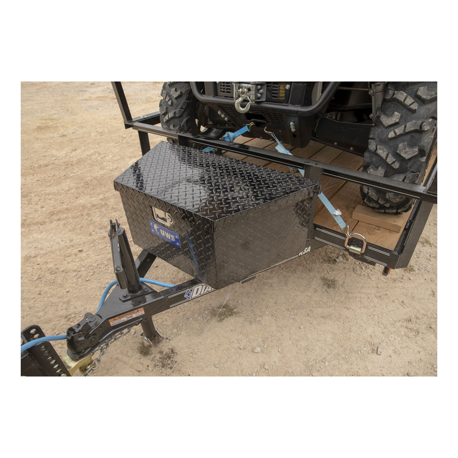 UWS EC20422 34-Inch Gloss Black Heavy-Wall Aluminum Trailer Tongue Tool Box with Low Profile, RigidCore Lid
