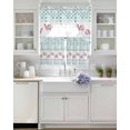 thumbnail image 3 of Green Plaid Farmhouse Swag Kitchen Curtains Sets for Windows 24 Inch Length, Watercolor Cute Country Pigs Checkered Short Window Curtain Swags Valances and Tiers 3 Piece Set for Cafe/Dining Room, 3 of 5