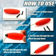 Huhudde 15pcs Fishing Foam Bobbers Peg Float Fishing Corks Slip Bobbers 1.5/2/2.5/3in Float Fishing Tackle