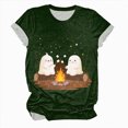 thumbnail image 4 of Godom Halloween Party Shirt Woman Halloween Tshirt Pumpkin Print Tees Casual Vacation Short Sleeve Tops, 4 of 5
