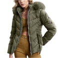 thumbnail image 2 of Women's Colorblock Hooded Jacket with a Round Neck and Long Sleeves Colorblock Coat Featuring a Casual Relaxed Silhouette, 2 of 6