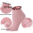 thumbnail image 5 of YooGuoGuo Womens Socks, Ruffle Turn-Cuff Casual Ankle Breathable Cool Knit Cotton Lettuce Crew Frilly Sock 6 Pack, 5 of 7