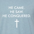 thumbnail image 6 of Wild Bobby, He Came He Saw He Conquered Inspirational/Christian Men Premium Tri Blend Tee, Denim, Medium, 6 of 6