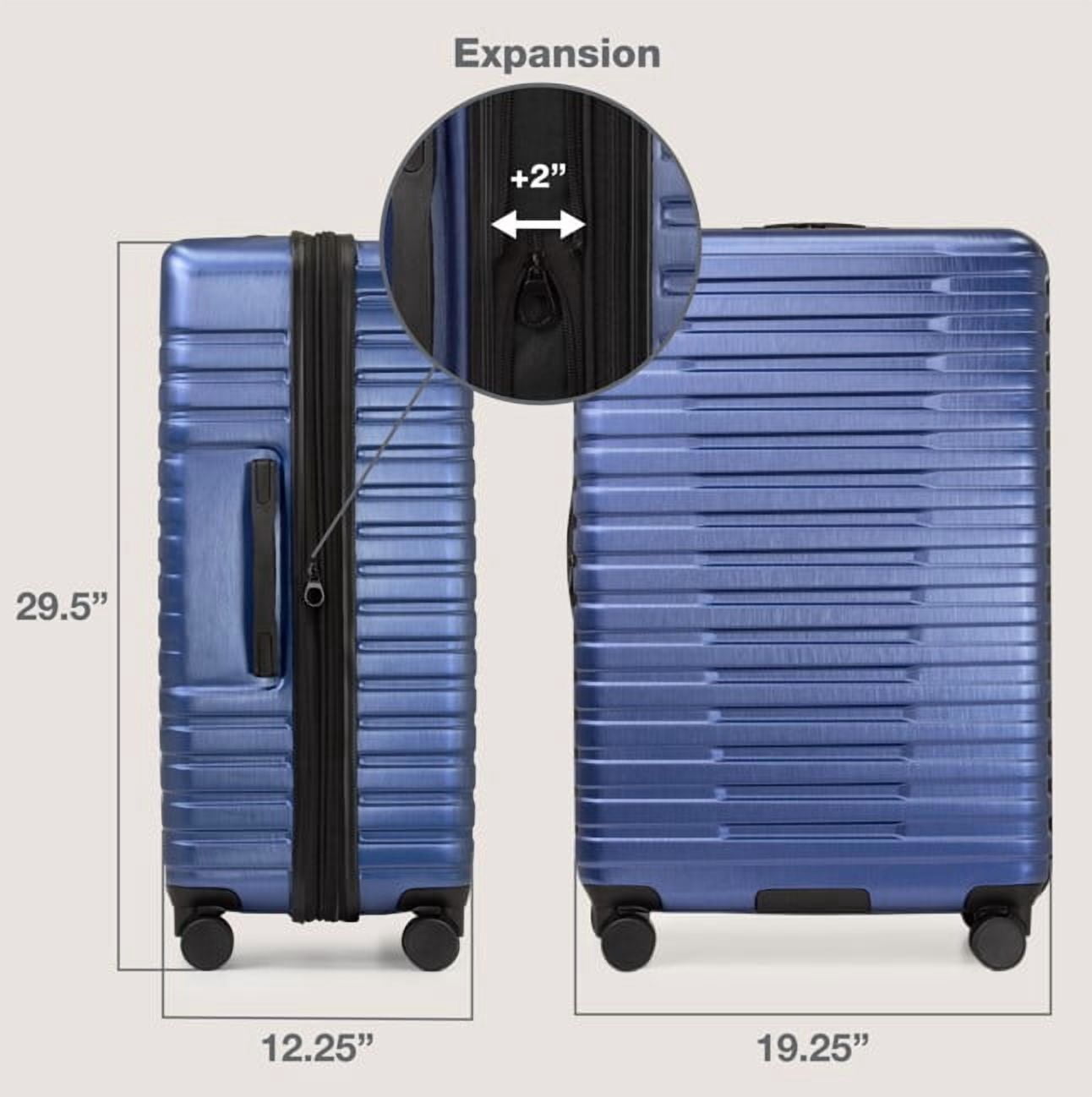 U.S. Traveler Boren Hardside Rugged Spinner Luggage, Navy, 30" Checked Large