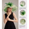 thumbnail image 3 of Women's Kentucky Derby Church Dress Hat Wide Brim Leaf Flower Bridal Shower Hat, 3 of 5