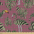 thumbnail image 2 of Ambesonne Tropical Fabric by the Yard Upholstery, Wild Zebra Flamingo Toucan, 1 Yard, Warm Taupe Charcoal Grey, 2 of 5