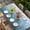 Blue, variant on Blue Coastal Wave Table Cloths for 4 Foot Rectangle Tables, Summer Ocean Nautical Beach Ombre Patio Waterproof Elastic Fitted Tablecloths, Washable Rectangular Table Cover for Camping