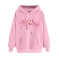 thumbnail image 2 of Mceream Valentines Day Chandails à Capuchon Chandails en Molleton pour Femmes Mignons Pulls de Vacances à Paillettes Manches Longues Hauts Décontractés Col Rond Chandails en Molleton Grande Taille Vêtements Rose TTG, 2 of 4