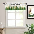 thumbnail image 2 of Green Christmas Tree Valances for Windows Merry Christmas Pine Gold Star Snowing Rod Pocket Curtain Valance Window Treatment Short Curtains for Kitchen Living Room, 60"x18", 2 of 5