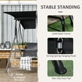 thumbnail image 5 of 3-Seat Black Outdoor Patio Swing Chair with Cushion Adjustable Tilt Canopy & Steel A-Frame Stand for Patio Garden, 5 of 10
