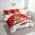 thumbnail image 3 of Homewish Teens Xmas Tree Snowflakes Bedding Comforter Set 7pcs,Merry Christmas Queen Bedding Sets Super Cozy,Happy New Year Queen Sheet Sets,Breathable Home Decor,Reversible, 3 of 8