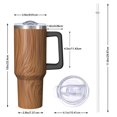 thumbnail image 2 of 40oz Tumbler with Handle and Straw, Vacuum Insulated Stainless Steel Travel Mug, Fits Car Cup Holder, Wood Print, 2 of 6
