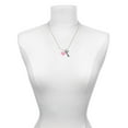 thumbnail image 3 of Delight Jewelry Silvertone Pink Heart with Nurse Hat - Love and Lock Charm Necklace, 18"+1", 3 of 4