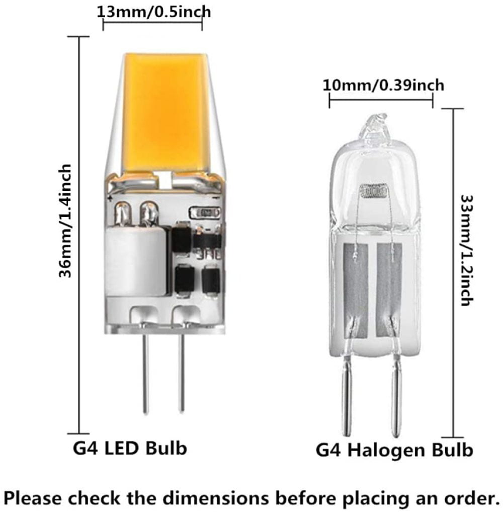 ✅G4 LED Light Bulb Bi-Pin 3W DC12V 6500K 20W Halogen Equivalent Replacement Lamp 