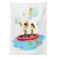 thumbnail image 3 of Ambesonne Sports Tablecloth Rectangular Table Cover, Riding a Kayak, 52"x70", Multicolor, 3 of 4
