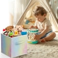 thumbnail image 3 of ​​​Werseon 11" Cube Storage Bins, Collapsible Fabric Storage Cube Bins with Handle for Shelves, 6 Pack, Rainbow Sparkle, 3 of 12