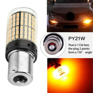 VehiCode 7507 LED Bulb Amber PY21W LED Turn Signal Light Super Bright Kit  12V-24V BAU15S Single Contact Bayonet Replacement with Projector for Car