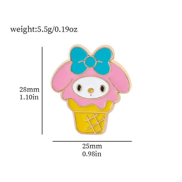 Accesorios Sanrio Hello Kitty canela My Melody Anime solapa Pins para broches para mochila Collar Jeans chaqueta joyería de moda