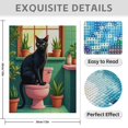 thumbnail image 3 of Diamond Art Kit for Adults, Black Cat Green Bathroom Decor Diamond Painting for Adults Beginners, DIY Diamond Art Painting Kits, 5D Diamond Painting Crafts for Home Decor 12x16 Frameless, 3 of 7