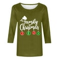thumbnail image 4 of Aqestyerly Hauts de Noël pour Femmes Mode Féminine T-Shirt Imprimé de Noël Manches 3/4 Blouse Col Rond Hauts Décontractés, 4 of 5