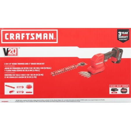CRAFTSMAN V20 Cordless Handheld Grass Trimmer and Mini Hedge Trimmer Kit (BATTERY, AND CHARGER NOT INCLUDED, SEE DETAILS)