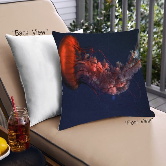 Ahgly Company Animals Jellyfish Outdoor Throw Pillow, 18 inch by 18 inch