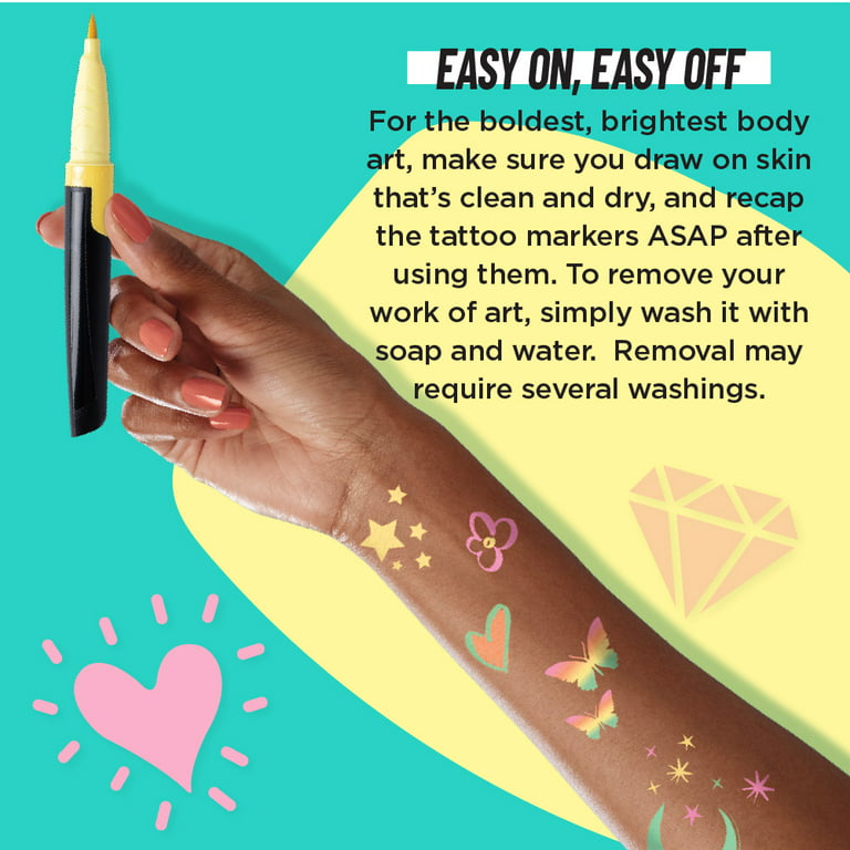 Art 101 - Our skin-safe Body Art Markers let you create fun temporary  tattoos and body art. Available in 8 different colors, the markers let you  create small details with the tip