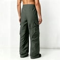 thumbnail image 4 of Mlzmgr Cargo Pants for Men Casual Athletic Outdoor Hiking Pants Wide Leg Baggy Drawstring High Waist Pants with Pockets(Medium,Army Green), 4 of 8