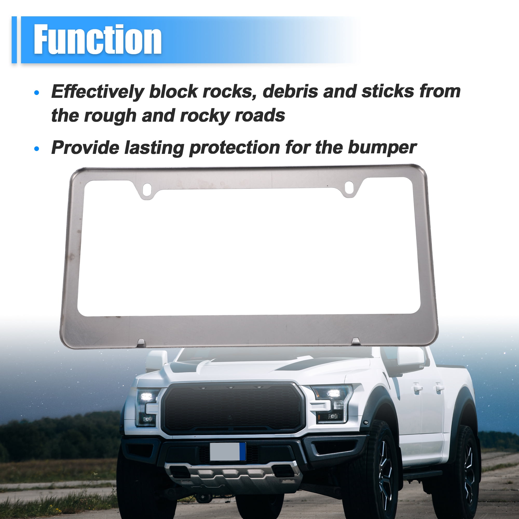 Unique Bargains License Plate Frame Metal Front Rear Cover with Screws and Pads 1Pcs