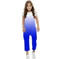 thumbnail image 5 of ATOGUTA Girls Wide Leg Jumpsuit Size 5T-14 Spaghetti Strap Loose Romper Kids Casual Sleeveless Overalls with Pockets Blue, 5 of 5