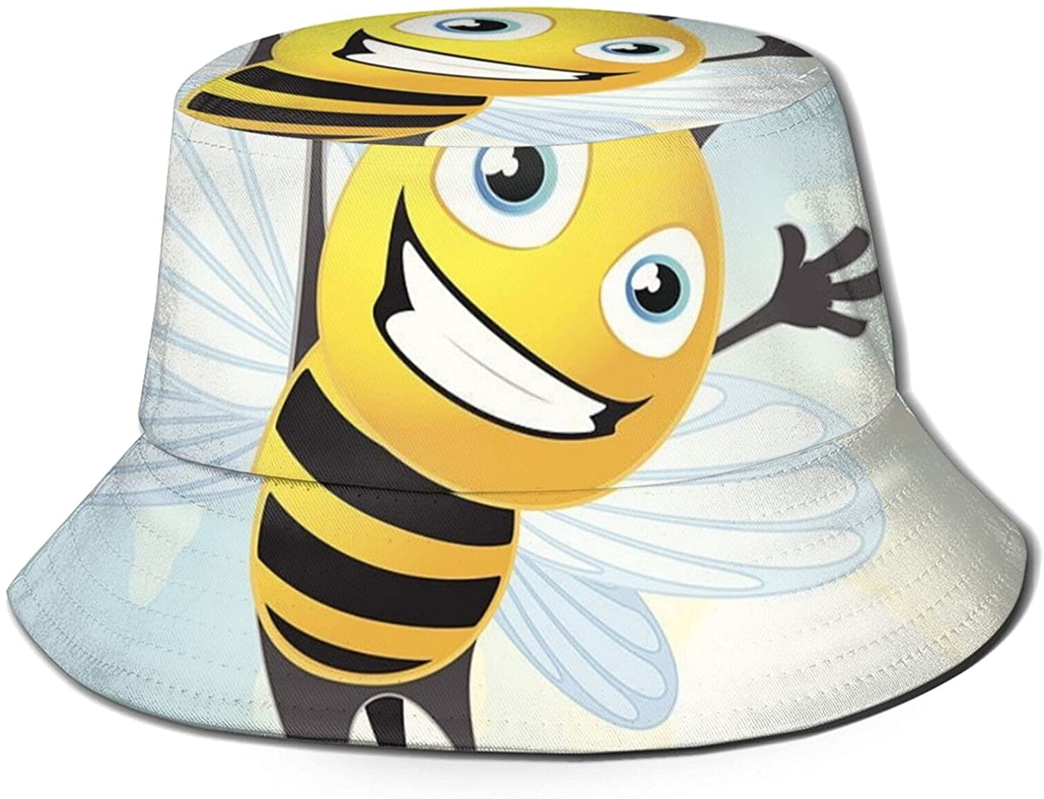 Flying Bee On A Sunny Bucket Hats for 