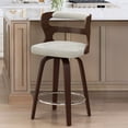 thumbnail image 3 of Dycanpo 26" Counter Height Bar Stools, Swivel Counter Stools with Back for Kitchen Island, Light Beige Gray, 3 of 10