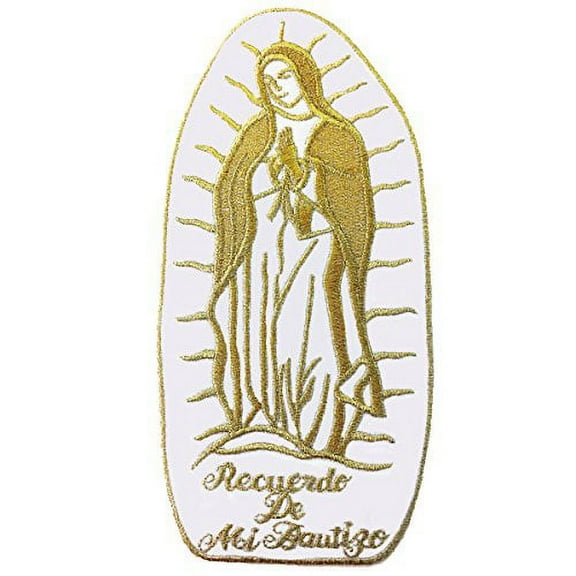 Virgin Maria Guadalupe Virgen Maria Christening Baptism Embroidered Iron on Patch