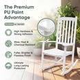 thumbnail image 4 of Devoko Outdoor Rocking Chair Set of 2, Solid Acacia Wood Patio Rocking Chairs with High Backrest, Porch Rocker for Patio Garden Balcony, White, 4 of 8