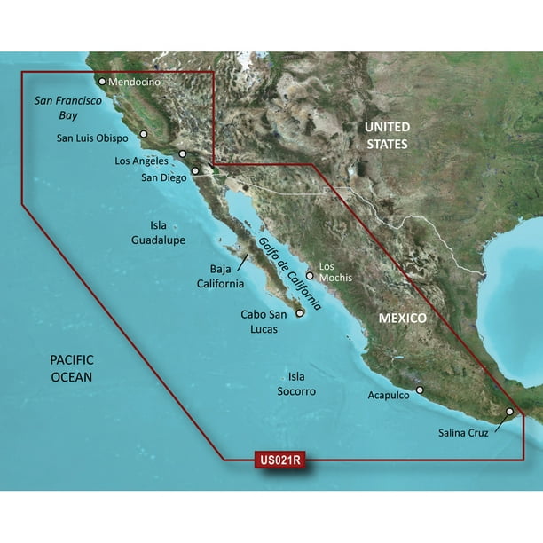 Tarjeta de mapa Garmin BlueChart® g3 Vision® HD VUS021R California-México
