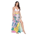 thumbnail image 2 of FORMRS Womens Long Sarong Beach Wrap Semi-Sheer Bikini Skirt Bathing Swimsuit Cover Up, Green Mountains, 2 of 7