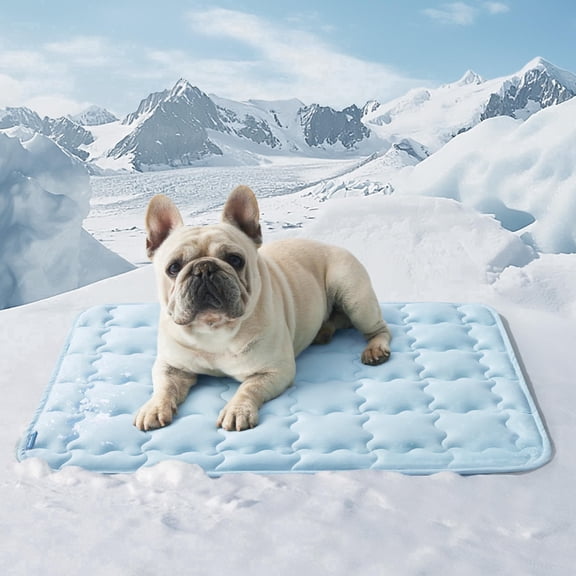 U By Bedsure Cooling Dog Crate Mat 29" x 21", Q-Max 0.5 Breathable Summer Pet Bed for Medium Dogs, Lightweight Washable Cooling Kennel Pad, Blue