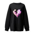 thumbnail image 2 of Gibobby Sudadera oversize mujer Sudaderas Camisa de Cuello Redondo Sólido de Manga Larga para Mujer atlético(Negro,CH), 2 of 4