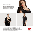 thumbnail image 3 of Inspired Comforts Unisex Post Surgery & Rehab Dual Access Crew Neck Snap Shirt (Black, S), 3 of 5